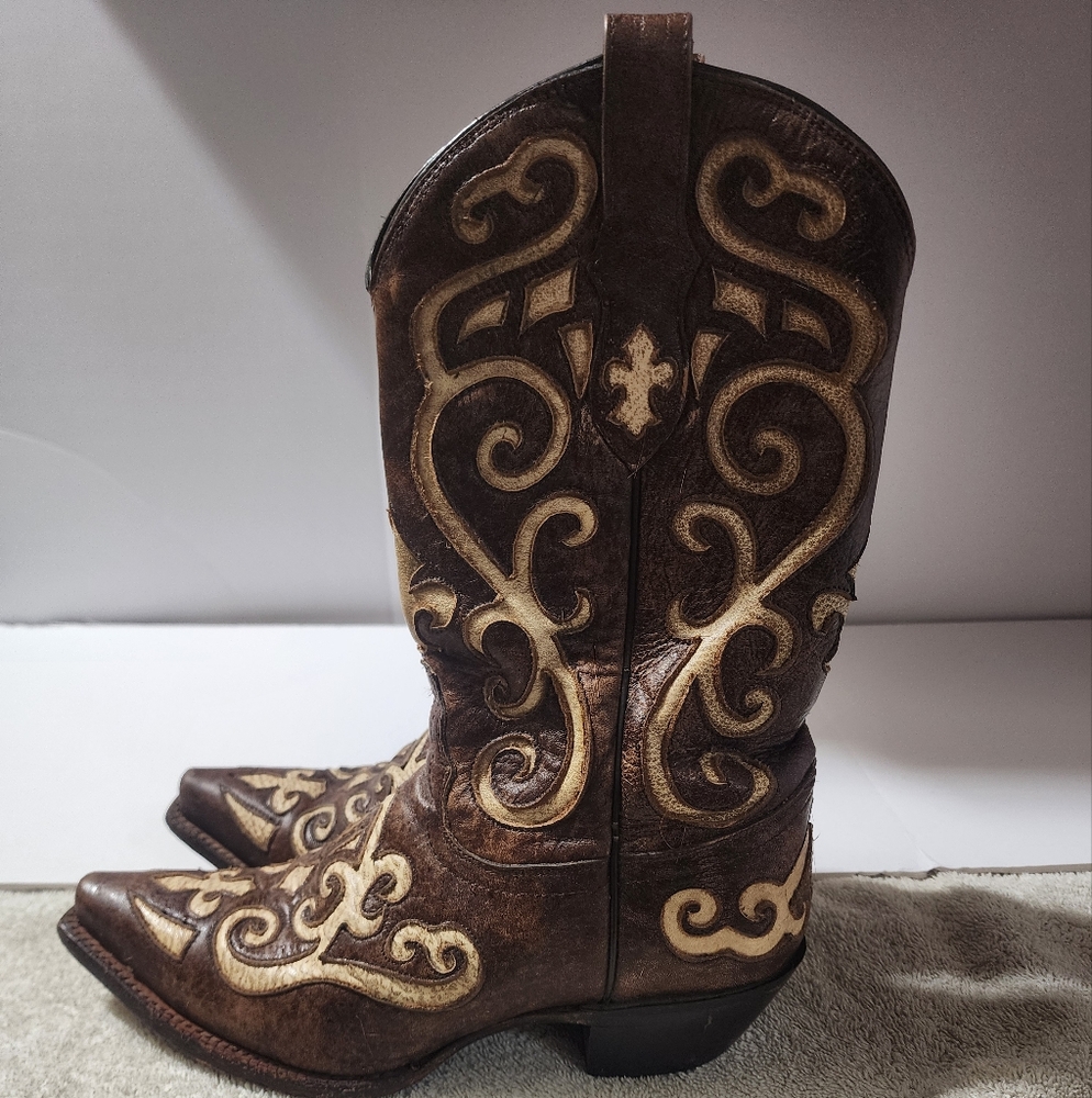 Tony Lama Earth Santa Fe Sniped Toe Western Boot